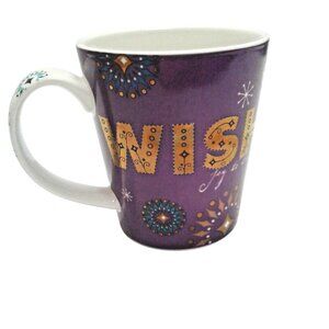 Starbucks 2006 Coffee Mug Purple Wish Design 14 Oz Joy to the World Christmas